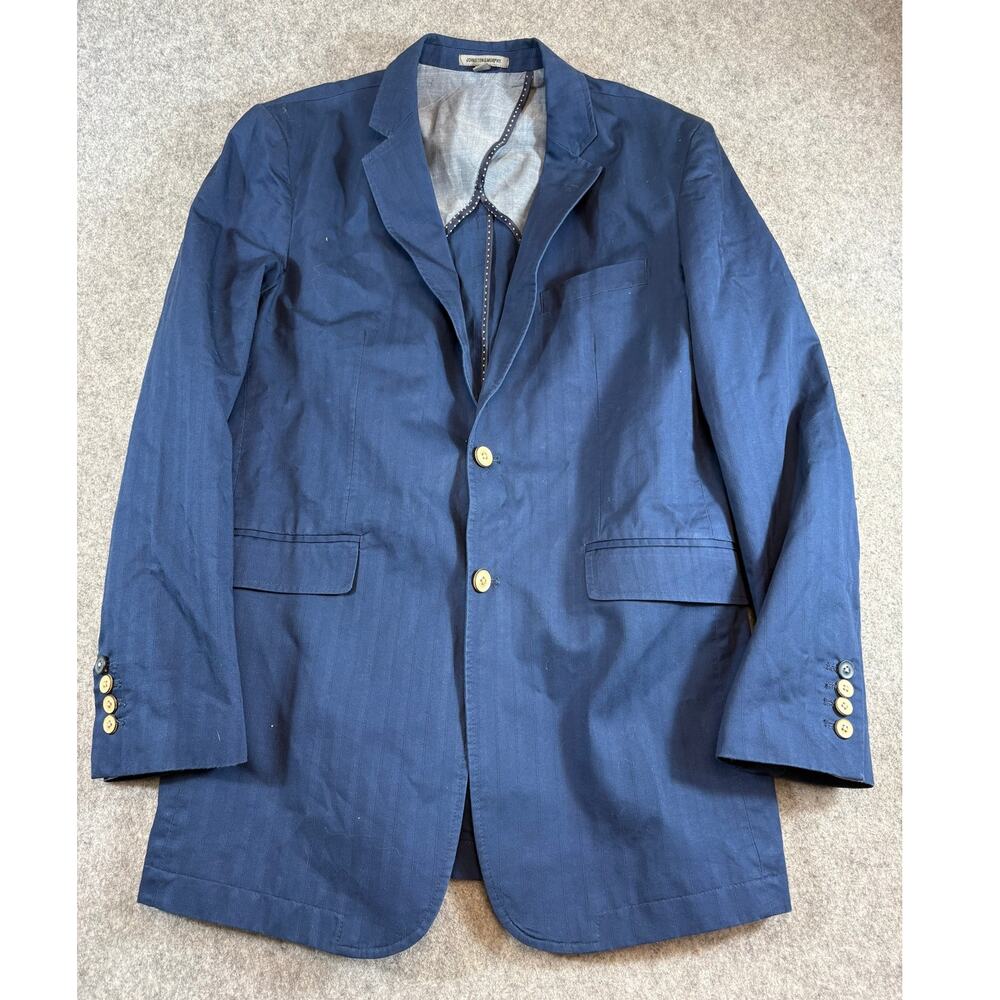 Johnston & Murphy Blazer Jacket Mens Medium Blue Cotton Sport Coat Preppy Office